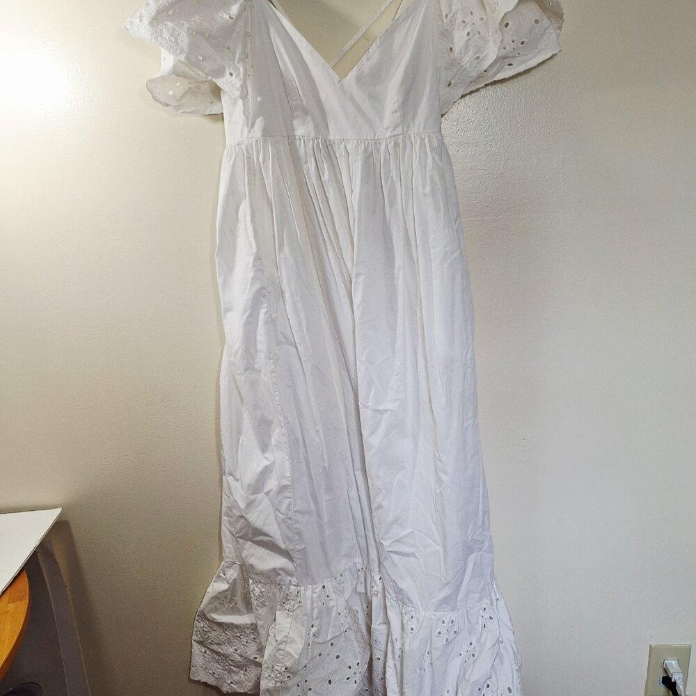 En Saison puff sleeve maxi white dress size large cottagecore boho